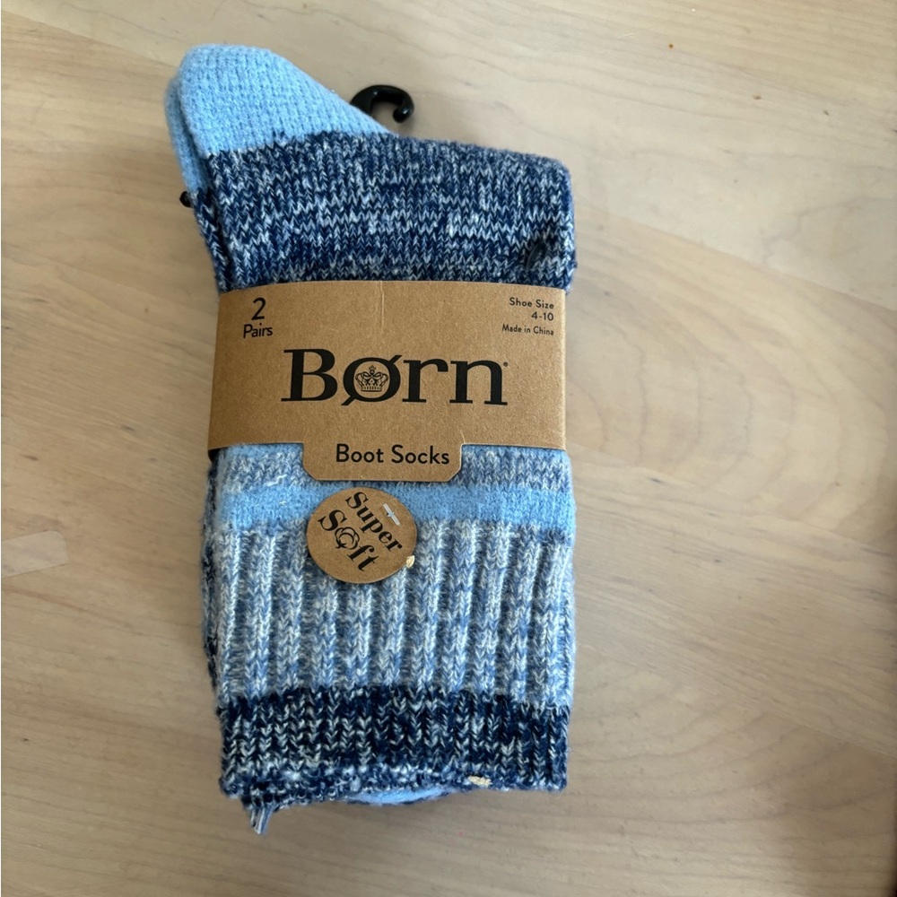 Born Blue Super Soft Boot Socks